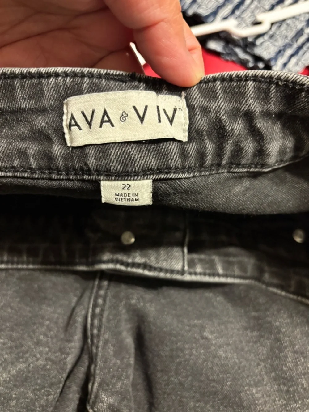 Ava & Viv Washed Black Flare Jeans - Picture 3 of 4